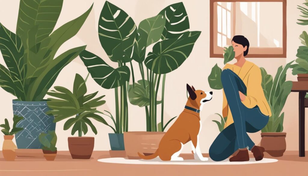 Keeping Dieffenbachia plants away from dogs
