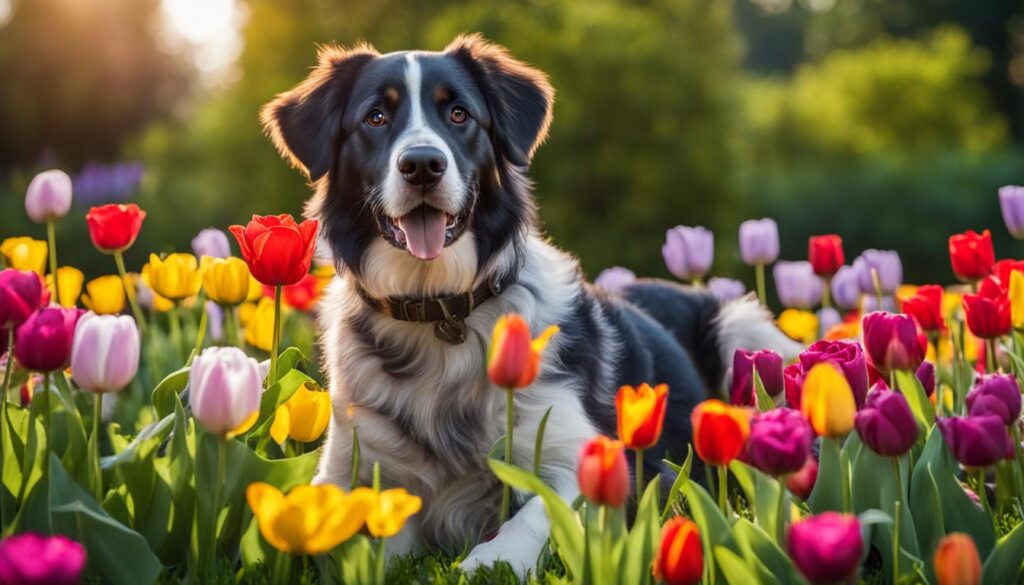 Pet-safe flowers protecting dogs from tulip toxicity Pet-safe flowers protecting dogs from tulip toxicity