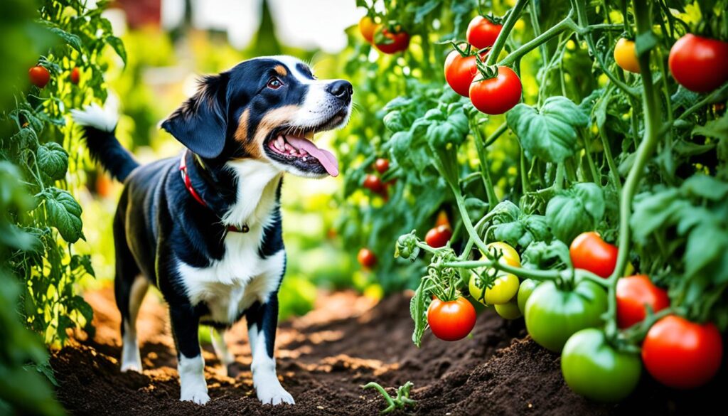Tomato plants and dogs