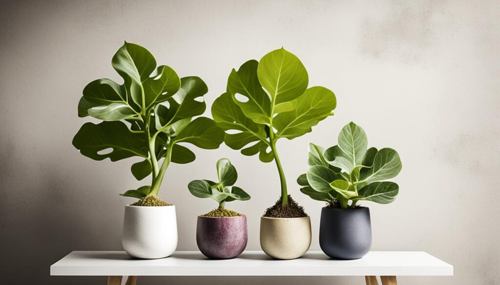 cheese plant and fig plant