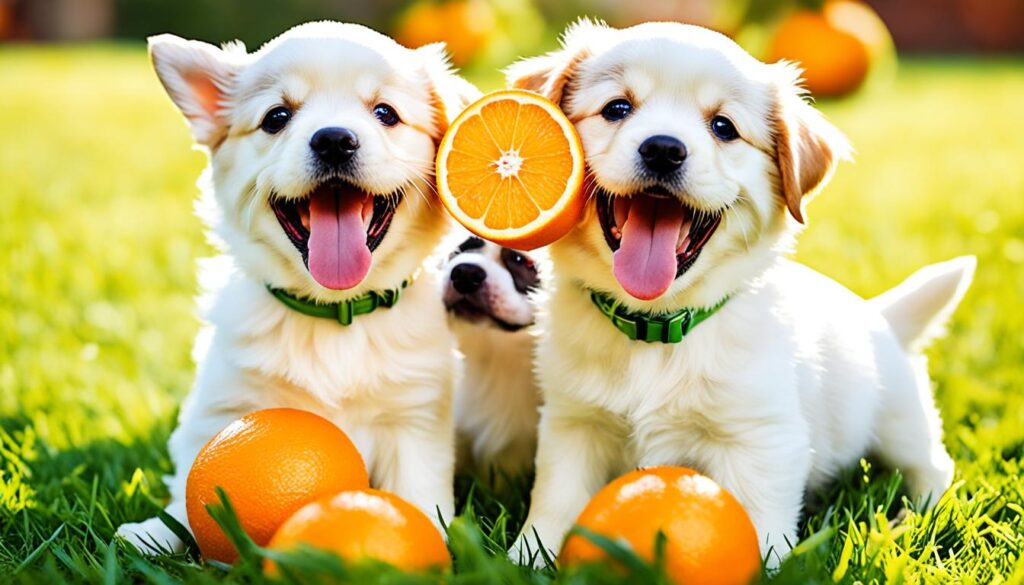 puppies and oranges