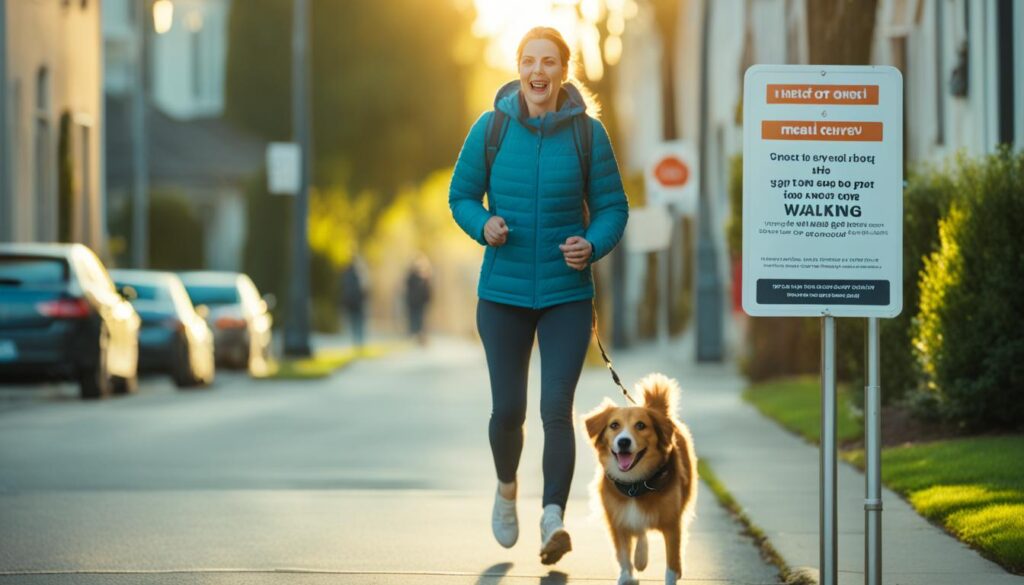 walking dog before eating