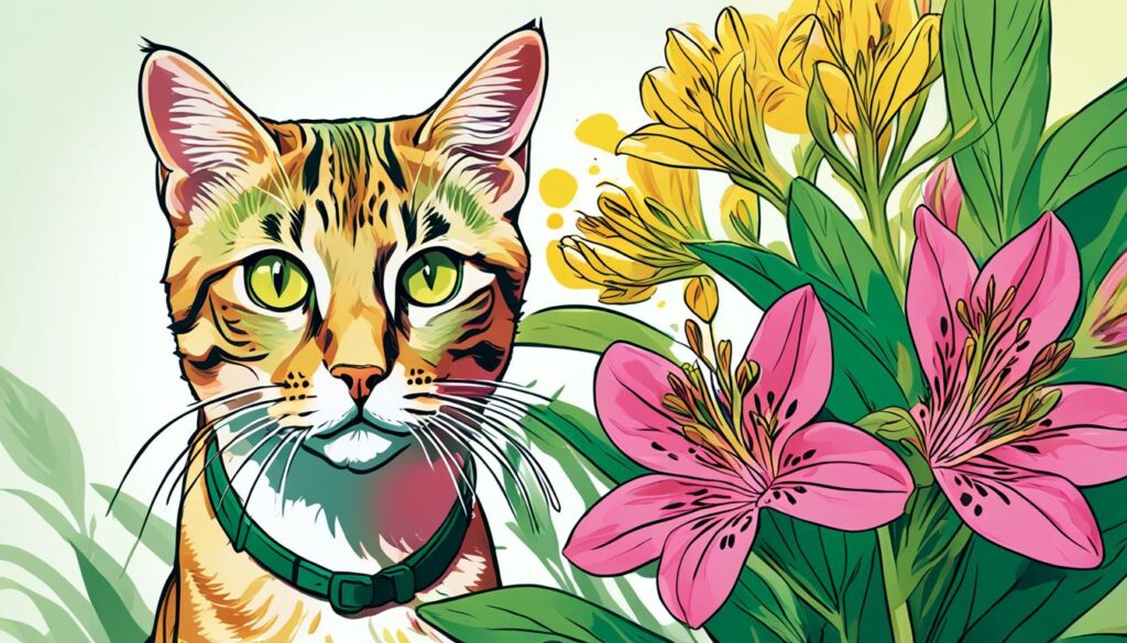 Alstroemeria plant with potential toxicity for cats