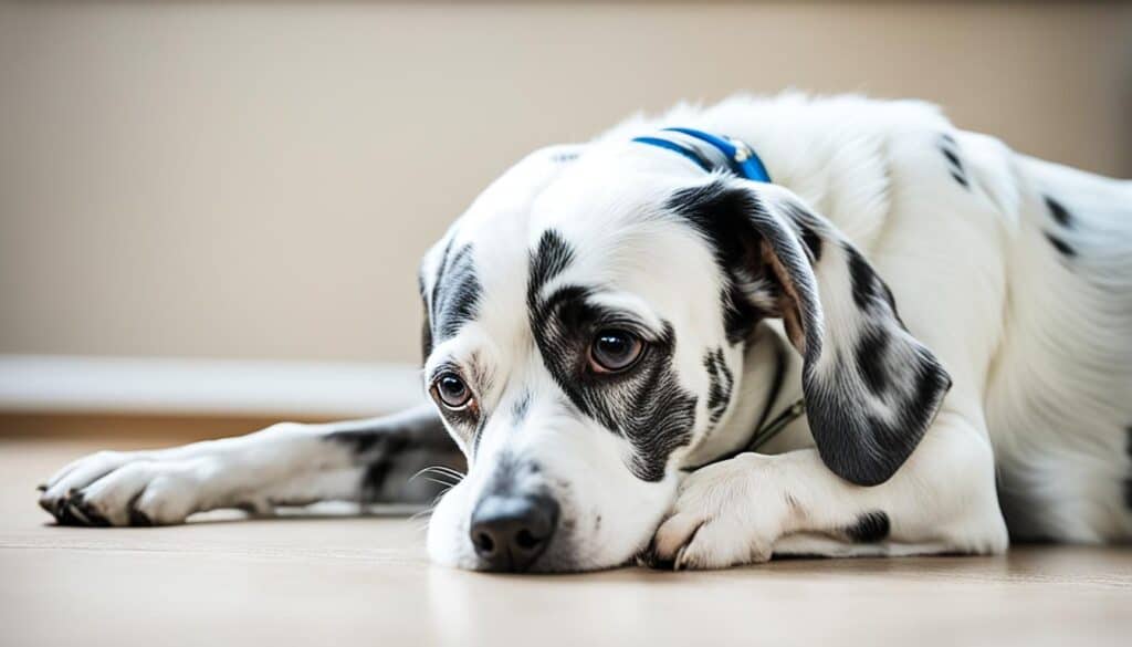 Dog with fluid in the lungs