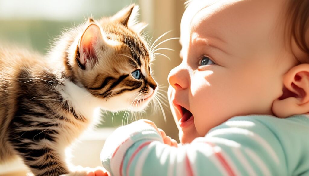 First introduction between cat and newborn