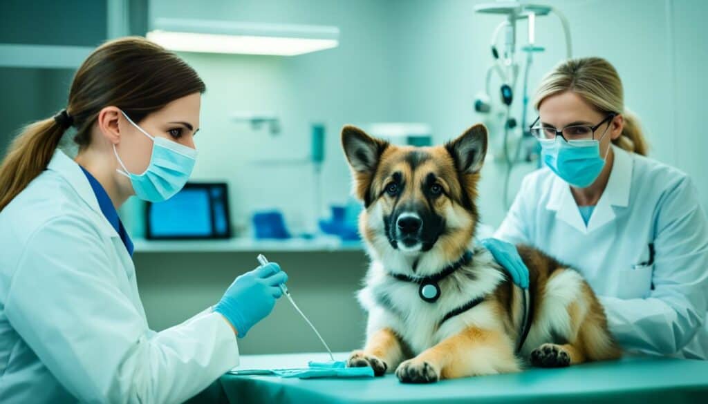 dog receiving treatment