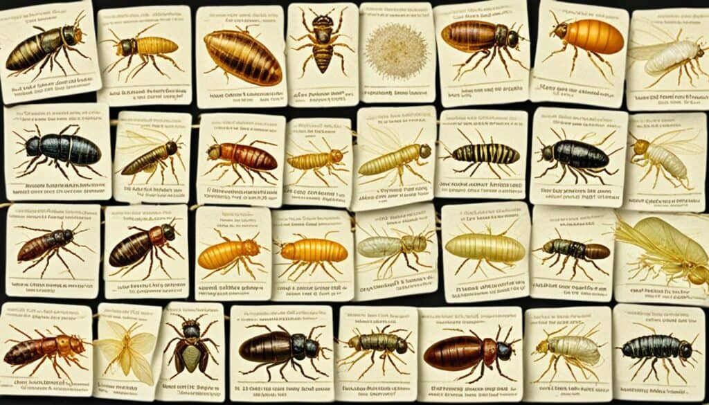 flea eggs, larvae, and pupae flea eggs, larvae, and pupae