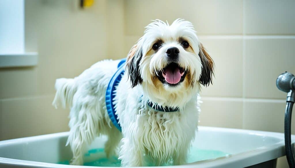 giving your dog a flea bath giving your dog a flea bath
