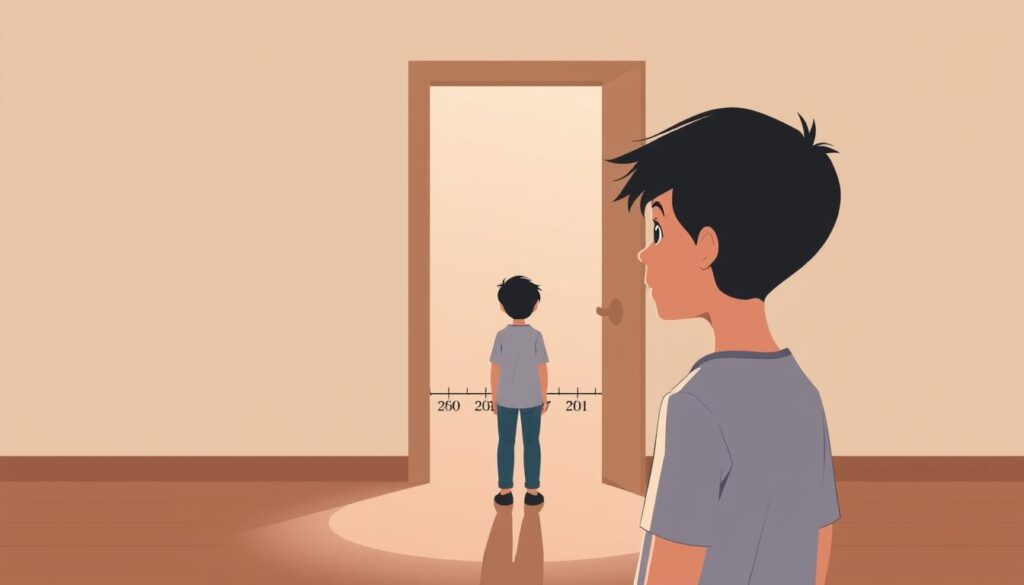 A serene and minimalist illustration capturing the concept of "enrollment age restrictions". In the foreground, a young person stands before a door, their expression contemplative as they consider the age requirements. The middle ground features a stylized timeline, with various age milestones marked along the way. In the background, a soft, muted color palette sets a thoughtful tone, conveying the complex and nuanced nature of this topic. The lighting is warm and diffused, creating a sense of introspection and understanding. The composition is balanced and clean, allowing the key elements to shine. This image aims to visually represent the core ideas of the "Enrollment, Age Restrictions, and Continuous Coverage" section.
